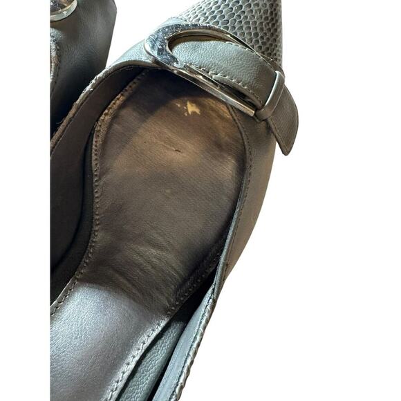 NWT Y2k 90s Vintage Cato Womens Gray Pointed Toe Pump Stiletto Heels 8 Wide - Picture 10 of 10